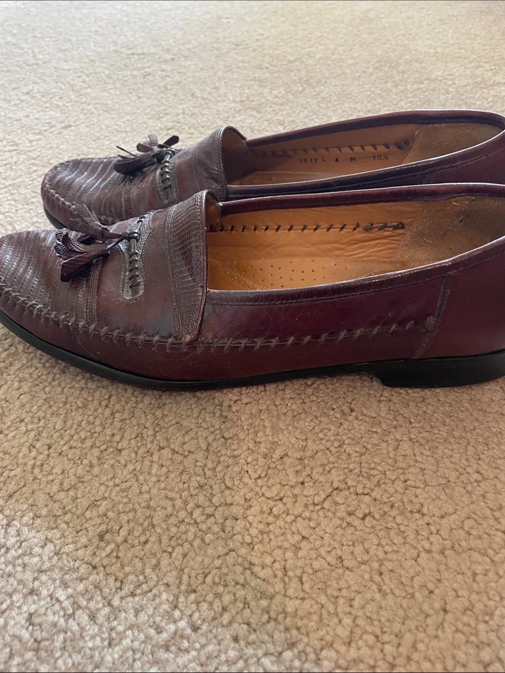 Vintage Miguel Angel Tassel Loafers in Burgundy Brown - Men